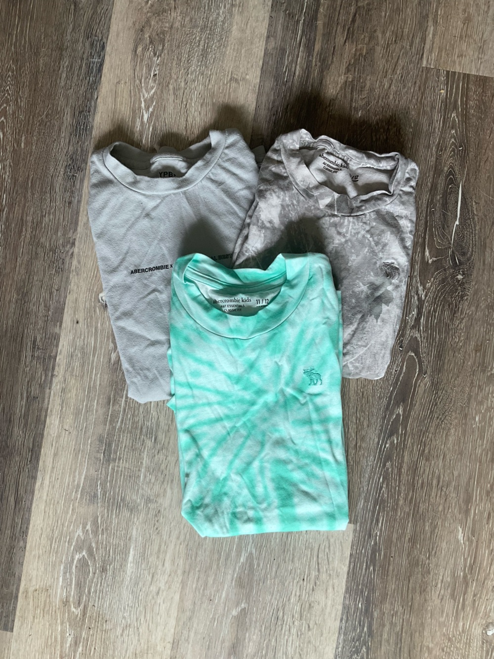 Abercrombie & Fitch Kids Trio Tee Set - Mint, Gray, Taupe